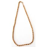 9ct stamped rope twist chain, 22cm fastened, 9.5gms