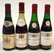 Volnay (Charbonnier) 1969, 9 half bottles, Crozes Hermitage (Paul Jaboulet Ainee) 1970, 15 half