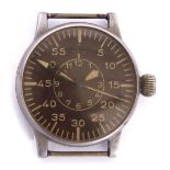 Mid-20th century Third Reich Luftwaffe observers watch, lacking leather straps, made by Lange &