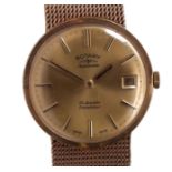 Third quarter of 20th century gents hallmarked 9ct gold cased Rotary automatic wristwatch, gold