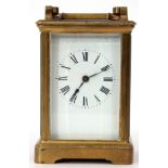 Last quarter of 19th century/first quarter of 20th century brass and glass cased carriage clock of