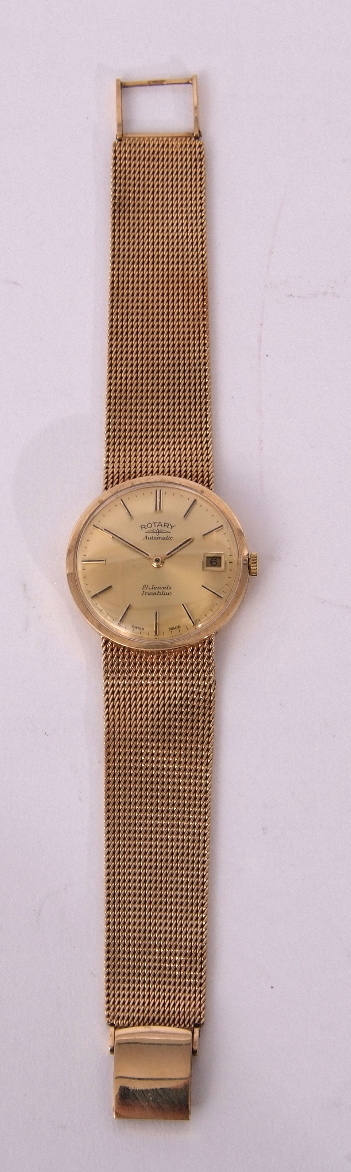 Third quarter of 20th century gents hallmarked 9ct gold cased Rotary automatic wristwatch, gold - Image 2 of 2