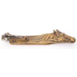 Late 19th/early 20th century cast brass and steel cigar cutter formed as a horses head and part