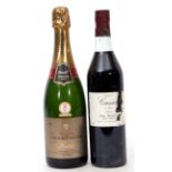 Tesco Champagne (Gold Award), 1 bottle and Creme de Cassis (Theuriet), 1 bottle (2 bottles in all)