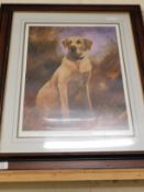 JOHN TRICKETT SIGNED PRINT OF A GOLDEN LABRADOR