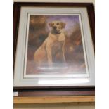 JOHN TRICKETT SIGNED PRINT OF A GOLDEN LABRADOR