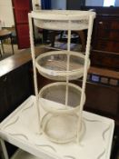 METAL FRAMED FOUR TIER WIRE WORK STAND