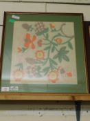 FLORAL EMBROIDERED FRAMED PICTURE