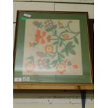 FLORAL EMBROIDERED FRAMED PICTURE