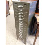 GREEN METAL 15-DRAWER PILLAR ENGINEERING CHEST