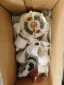 BOX CONTAINING MIXED CRESTED WARES ETC