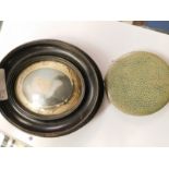 SHAGREEN LADIES COMPACT AND A MINIATURE OF A VICTORIAN LADY