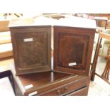 PAIR OF MAHOGANY BANDED TABLE TOP CABINETS WITH SINGLE DOOR WITH FITTED INTERIORS (2)