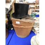 TWO SILK TOP HATS (ONE BOXED)