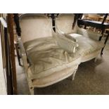 PAIR OF WHITE PAINTED BERGERE ARMCHAIRS