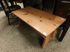 PINE FRAMED THREE PLANKED RECTANGULAR COFFEE TABLE