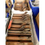 TWO BOXES OF MIXED VINTAGE WOODWORKING MOULDING PLANES