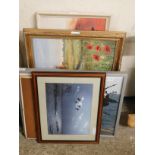 GROUP OF MIXED PRINTS, PICTURES, OIL ON CANVAS OF A WINDMILL ETC