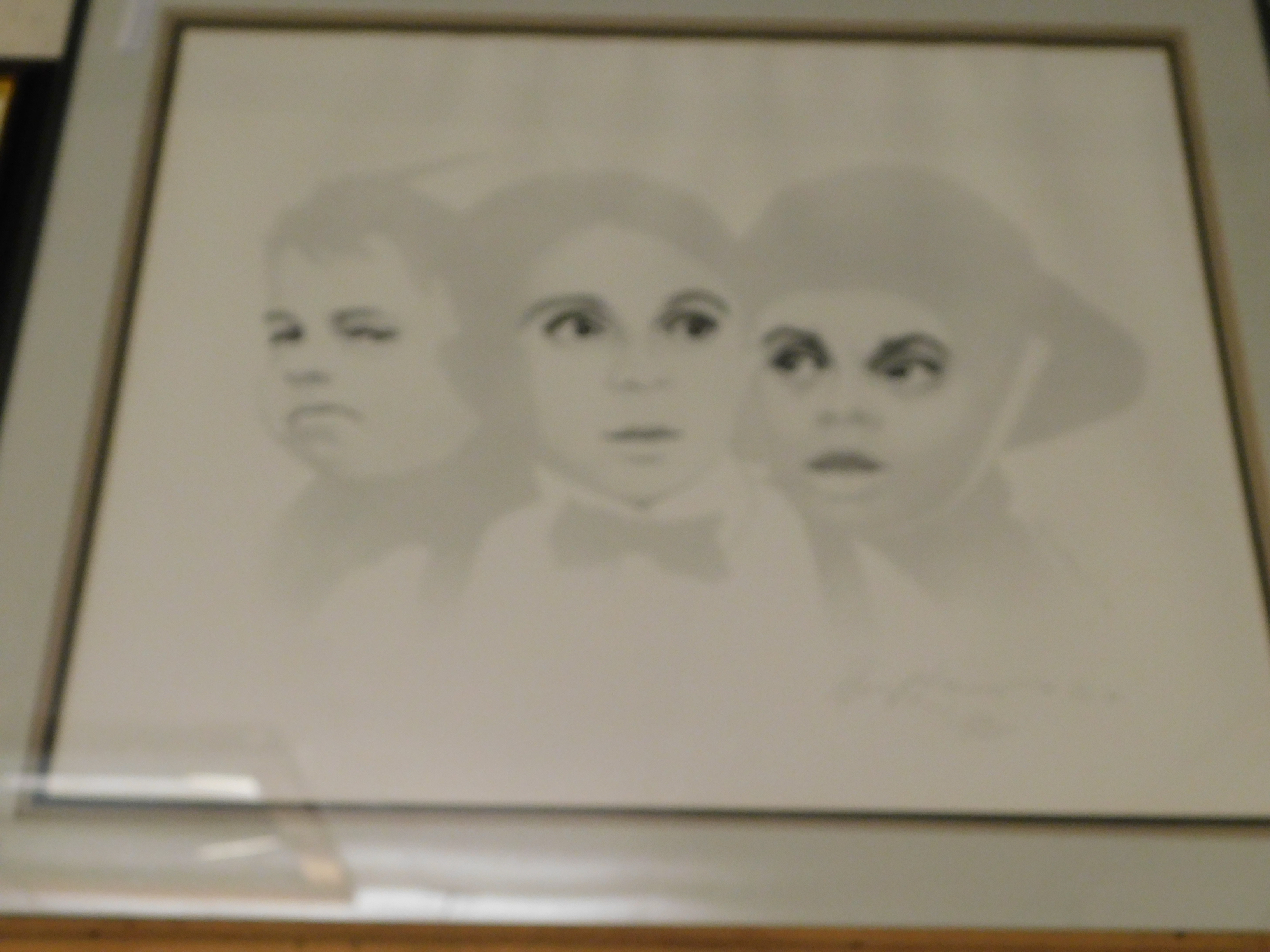 INDISTINCTLY SIGNED LIMITED EDITION PRINT OF THREE CHILDREN