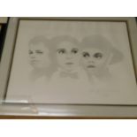 INDISTINCTLY SIGNED LIMITED EDITION PRINT OF THREE CHILDREN