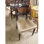 REGENCY PERIOD MAHOGANY BAR BACK DINING CHAIR ON RING TURNED FRONT SUPPORTS