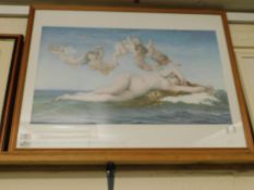 BEECHWOOD FRAMED PRINT OF A NUDE AND PUTTI