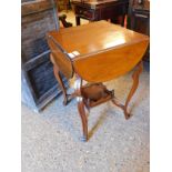 EDWARDIAN WALNUT FOUR DROP LEAF SQUARE TOP TABLE ON FOUR SHAPED LEGS