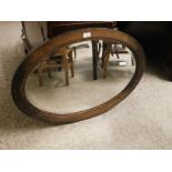 OAK OVAL FRAMED WALL MIRROR