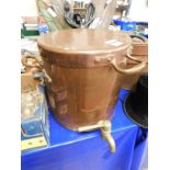 GOOD QUALITY HEAVY COPPER BOILER WITH BRASS TAP AND LID