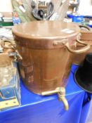 GOOD QUALITY HEAVY COPPER BOILER WITH BRASS TAP AND LID