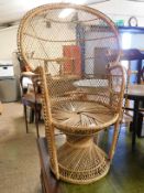 WICKER WORK PEACOCK CHAIR