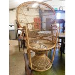 WICKER WORK PEACOCK CHAIR