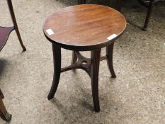 SMALL MAHOGANY OVAL TOPPED SIDE TABLE CONVERTED FROM A PIANO STOOL