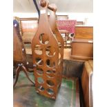 BEECHWOOD FRAMED MULTI-SECTIONAL WINE RACK WITH CARRY HANDLE