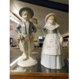 TWO D'ART SA FIGURES OF A YOUNG BOY AND GIRL