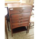 EDWARDIAN MAHOGANY FRAMED DROP FRONTED MUSIC CABINET