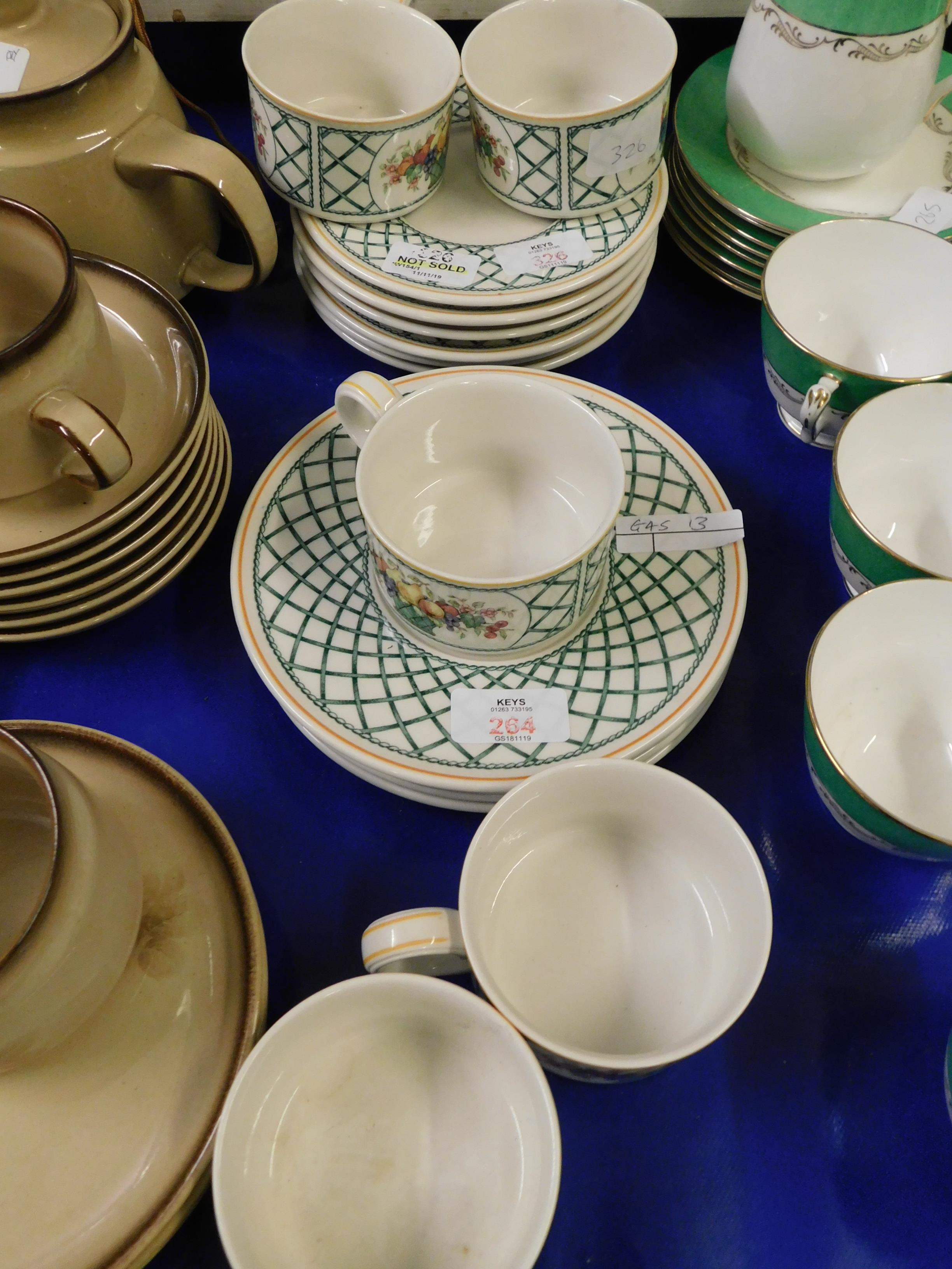 PART SET OF VILLEROY & BOCH BASKET CUPS AND SAUCERS