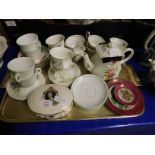 TRAY CONTAINING GOLDEN CROWN CARNATION CUPS, TEA WARES ETC