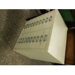 TWENTY DRAWER CREAM METAL FRAMED ENGINEERING CHEST