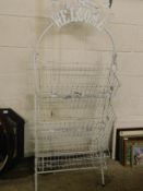 GOOD QUALITY WHITE METAL WIRE WORK THREE TIER VEGETABLE STAND