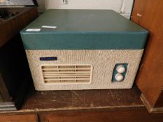 CREAM AND GREEN REXINE AVATONE RECORD PLAYER