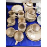 QUANTITY OF DENBY BROWN AND FLORAL GLAZED PART TEA WARES