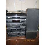 SONY STACK SYSTEM MODEL LBT-A195 TOGETHER WITH TWO SPEAKERS