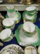 GOOD QUALITY CREAM AND GOLD RIMMED PART TEA SET