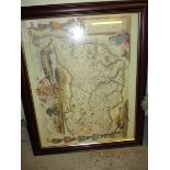 REPRODUCTION FRAMED MAP OF SUFFOLK
