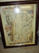 REPRODUCTION FRAMED MAP OF SUFFOLK