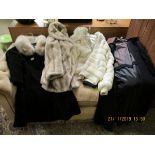 AUSTIN REED GENTS JACKET, TWO FAUX FUR LADIES JACKETS AND ONE OTHER (4)