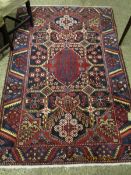 GOOD QUALITY MODERN BLUE, RED AND CREAM GROUND CARPET WITH FLORAL DESIGN