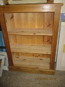 PINE FRAMED SMALL BOOKCASE WITH TWO FIXED SHELVES