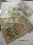 BOX CONTAINING MIXED VINTAGE FOREIGN BANK NOTES